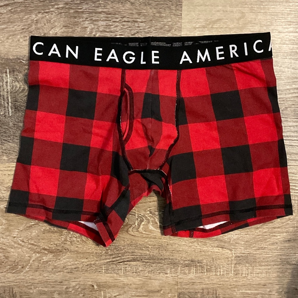 American Eagle Outfitters Black and Red Checkered Boxer Briefs
